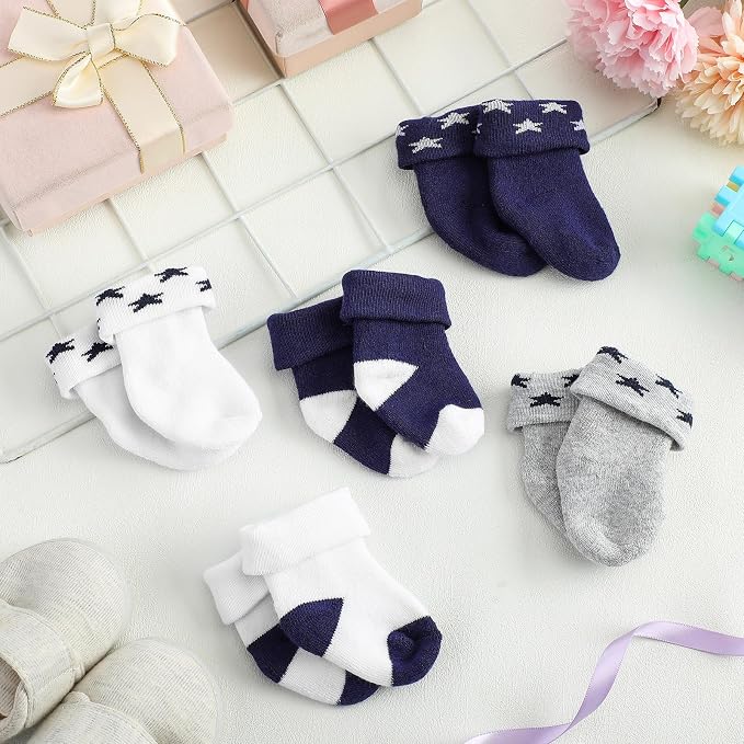 Twistover 10 Pairs Preemie Cotton Turn Cuff Socks - Image 5