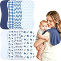 Baby Burp Cloths 8-Pack, Waterproof Burping Cloths, 4-Layer Super Absorbent & by Benoxine