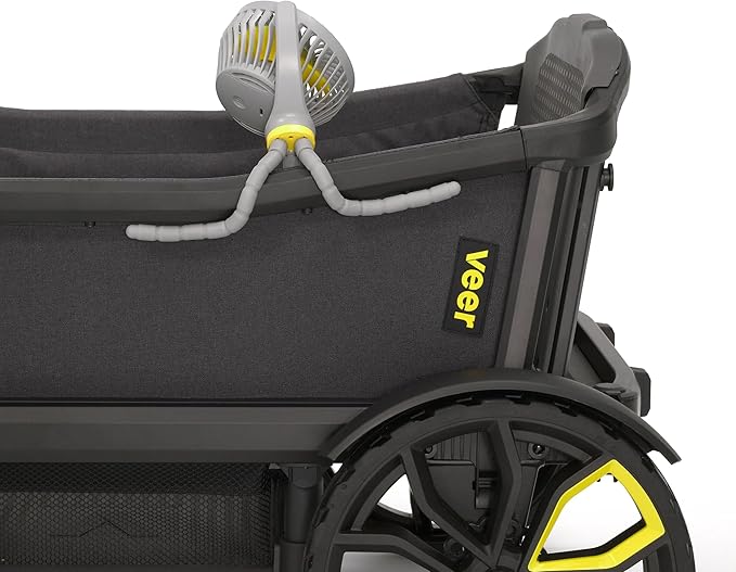 Veer Flex Fan - Portable Baby Stroller Fan - Lightweight and Quiet 4 Speed Motor Provides Maximum Cooling and Extra Long Battery Life - 360 Degree Rotation - Baby Finger Safe