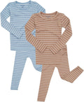 AVAUMA Stripe Pattern Baby Boys Girls Pajama Set Kids Toddler Snug fit Ribbed by AVAUMA