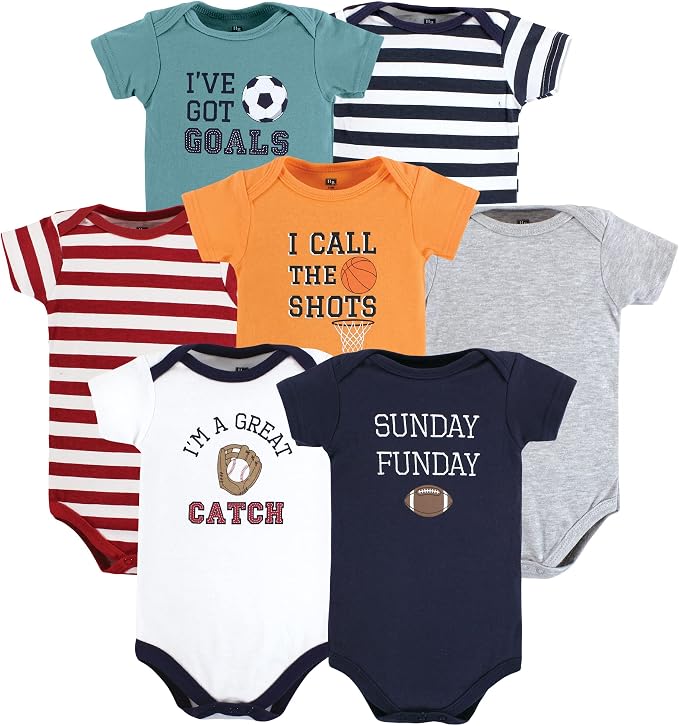 Hudson Baby Baby Boys' Cotton Bodysuits 7-pack by HudsonBaby
