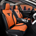 FLORICH Seat Covers for Cars, Waterproof Automotive Seat Covers, Leather Car Seat Covers 2 Pack, Universal Front Seat Cushion Protector for Most Cars Trucks SUV-Black&Orange