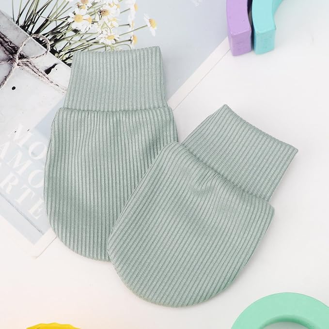 BQUBO 6 Pairs Newborn Baby Boys Girls Mittens 0-6 Months Unisex-Baby Infant - Image 5