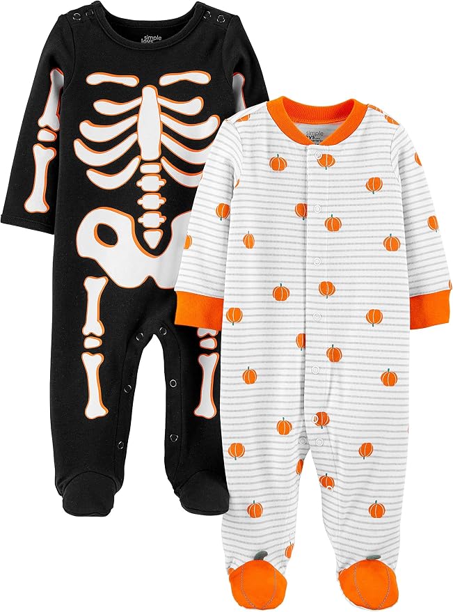 Simple Joys by Carter's Baby 2-pack Halloween Cotton Footed Sleep and Play by SimpleJoysbyCarters