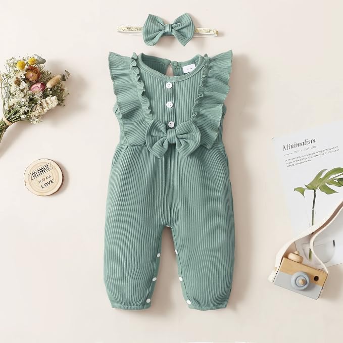 Mioglrie Newborn Baby Girl Clothes 1 Piece Infant Fall Winter Romper Outfit | - Image 2