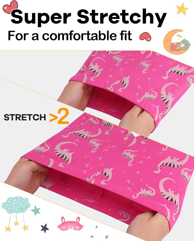 DAUGHTER QUEEN Girls Summer Pajamas Set 4 Pieces 100% Cotton Sleepwear Size 18 - Image 4