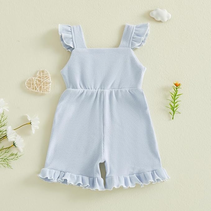 Little Girl Romper Toddler Overalls Summer Bow Jumpsuit Boho Outfit 6M-5T - Image 6