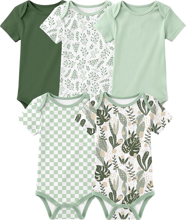 Yoofoss Baby Bodysuits 100% Organic Cotton Baby Short Sleeve Baby Boys Girls by YOOFOSS