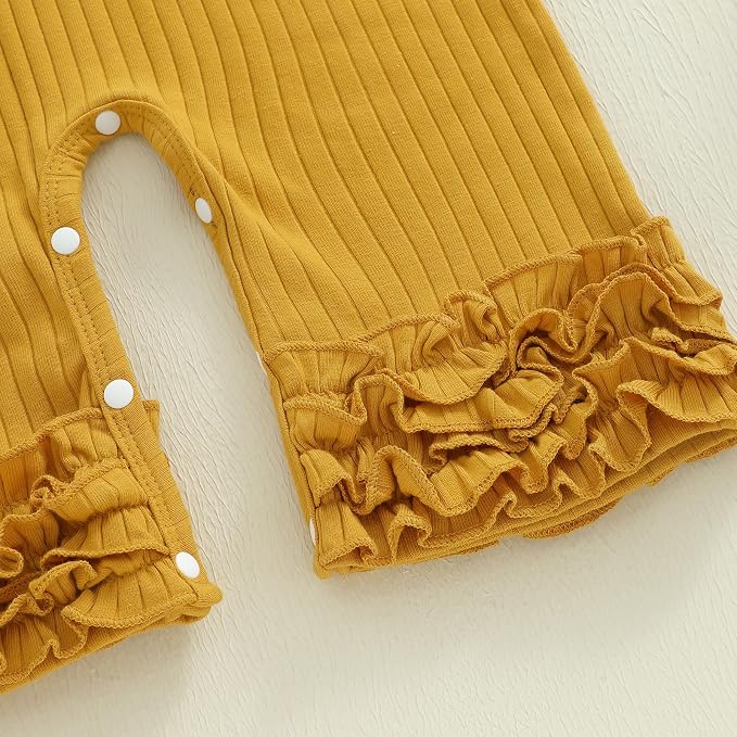 Newborn Baby Girl Clothes Jumpsuit Ruffle Romper Bodysuit Pants Headband - Image 8