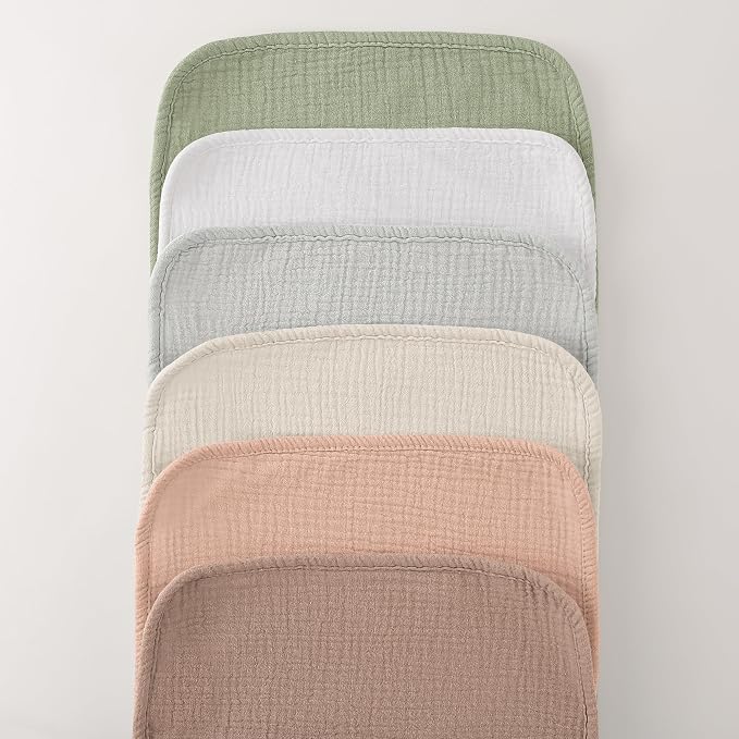 Bearmoss Muslin Burp Cloths, 100% Cotton Baby Burping Clothes, Large Extra Soft - Image 3