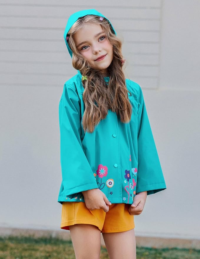 Arshiner Toddler Girls Waterproof Hooded Coat Jacket Outwear Raincoat - Image 4