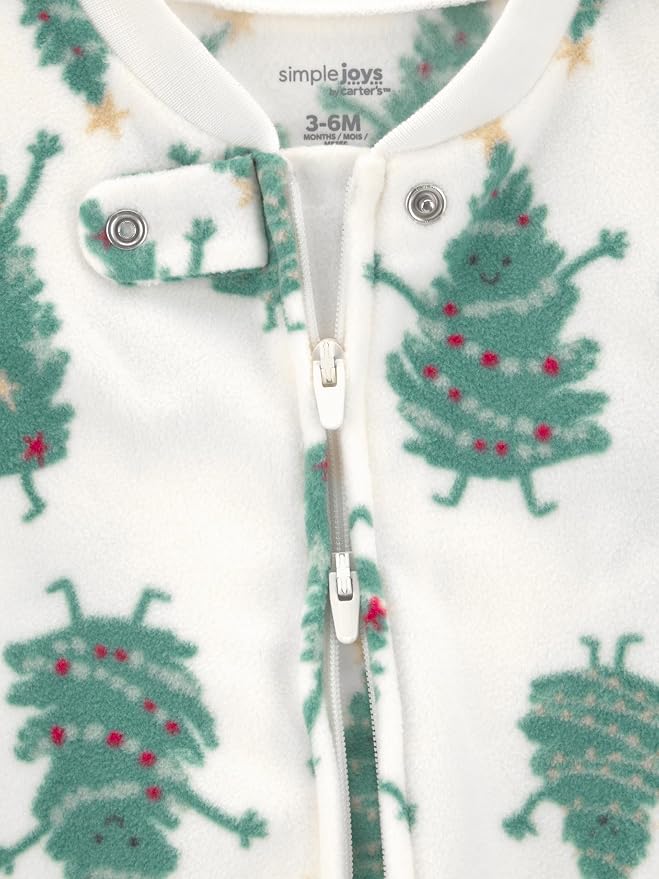 Simple Joys by Carter's Baby In 2pk Fleece Snp Santa Trees - Image 5