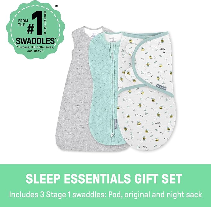 SwaddleMe by Ingenuity Comfort Pack Baby Swaddle Set, Size 0-3 Months, 5-14 - Image 2