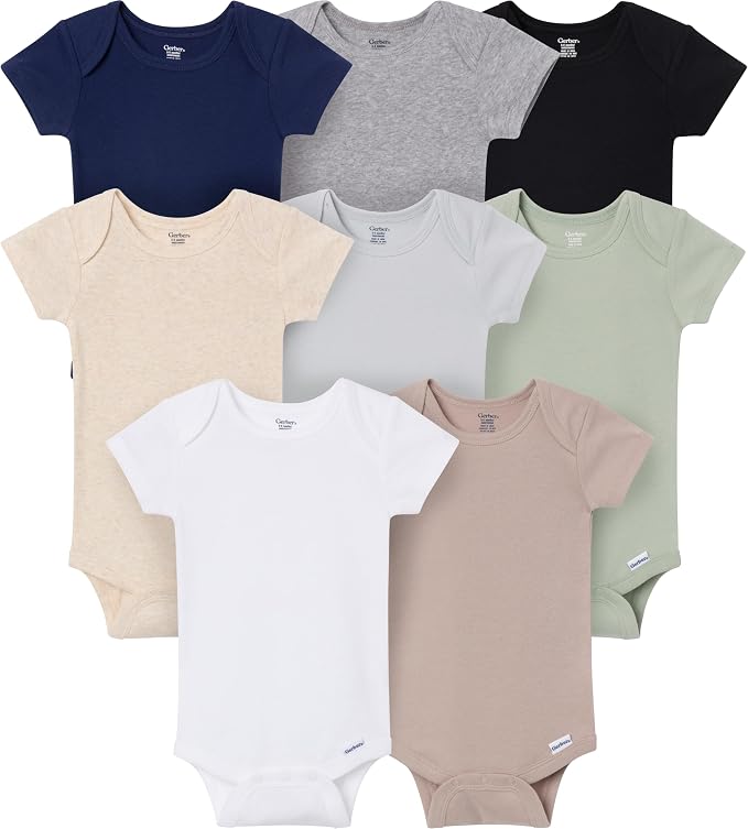 Gerber Baby Boys & Girls 8-Pack Short Sleeve Onesies Bodysuits by Gerber