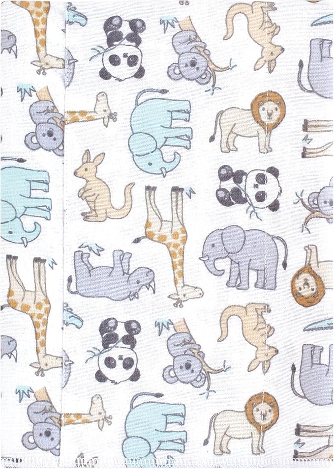 Luvable Friends Hudson Baby Flannel Burp Cloths 7pk, Kangaroo Pastel - Image 2