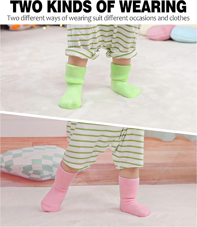 SDBING Baby Boys Girls Grips Socks Infant Toddlers Kids Non Slip Warm Thick - Image 4