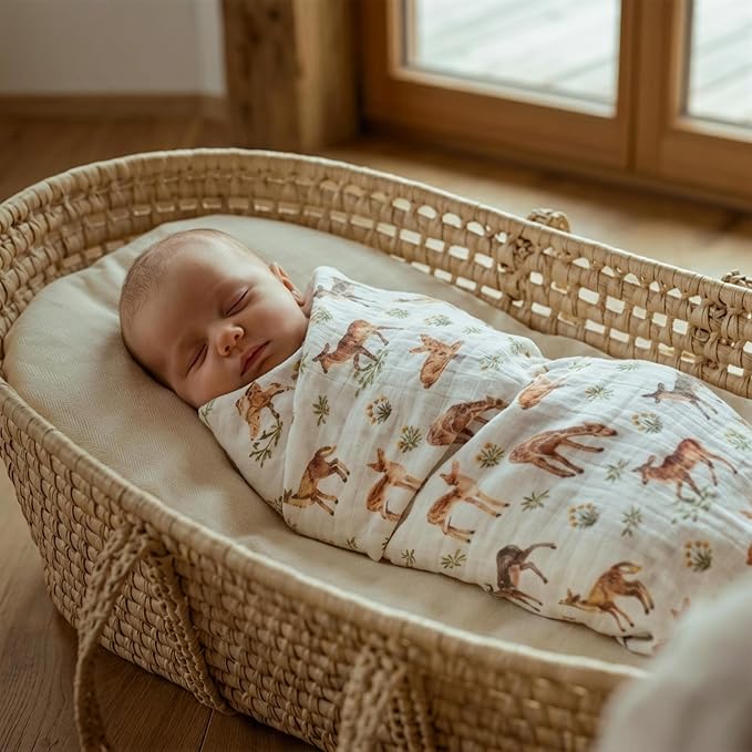 GLLQUEN BABY Muslin Swaddle Blankets 4Pk Receiving Blanket Large 35" x 40" | - Image 7