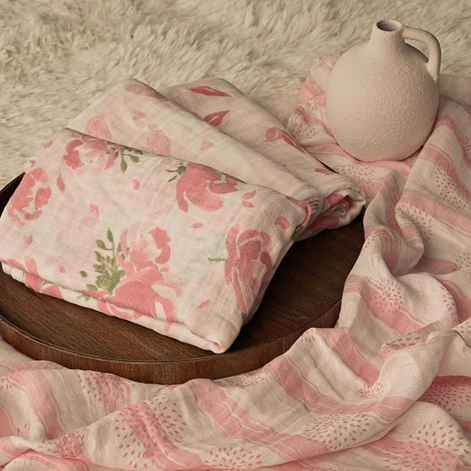 GLLQUEN BABY Muslin Swaddle Blankets 4Pk Receiving Blanket Large 35" x 40" | - Image 7
