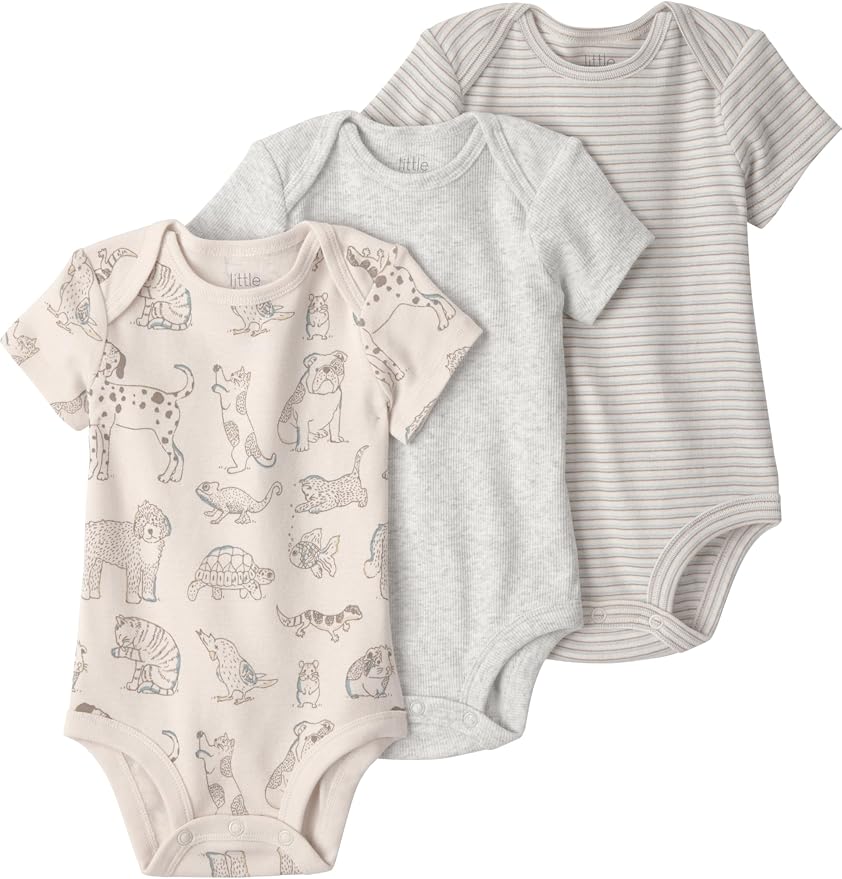 little planet by carter's Unisex Baby 3-pack Short Sleeve Bodysuits Made by LittlePlanet