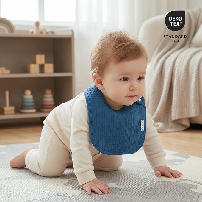 Muslin Baby Bibs for Drooling and Teething, Bibs for Boys Girls | Soft Cotton - Image 3