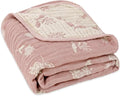 Muslin Baby Blanket, Organic Cotton Blend Jacquard | 43x43 Inches, Reversible by HardNok