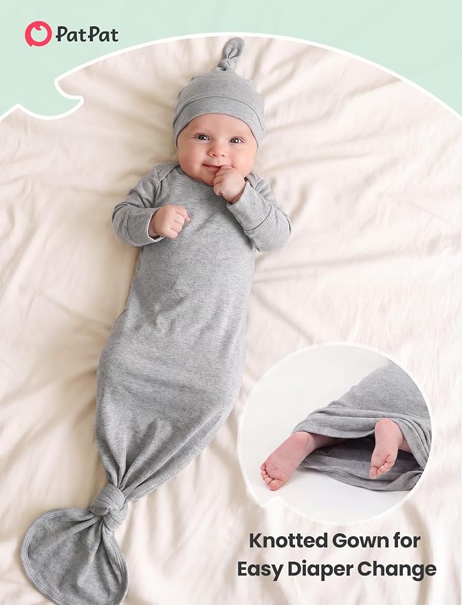 PATPAT Baby Sleeper Gown with Hat - Image 4