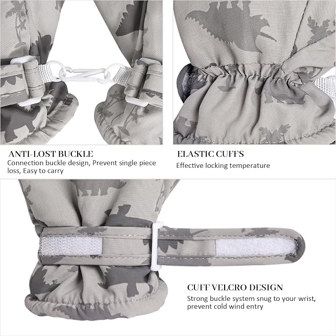 Fleece Lined Mittens for Baby Boys Girls, Baby Toddler Little Kids Winter Warm - Image 4