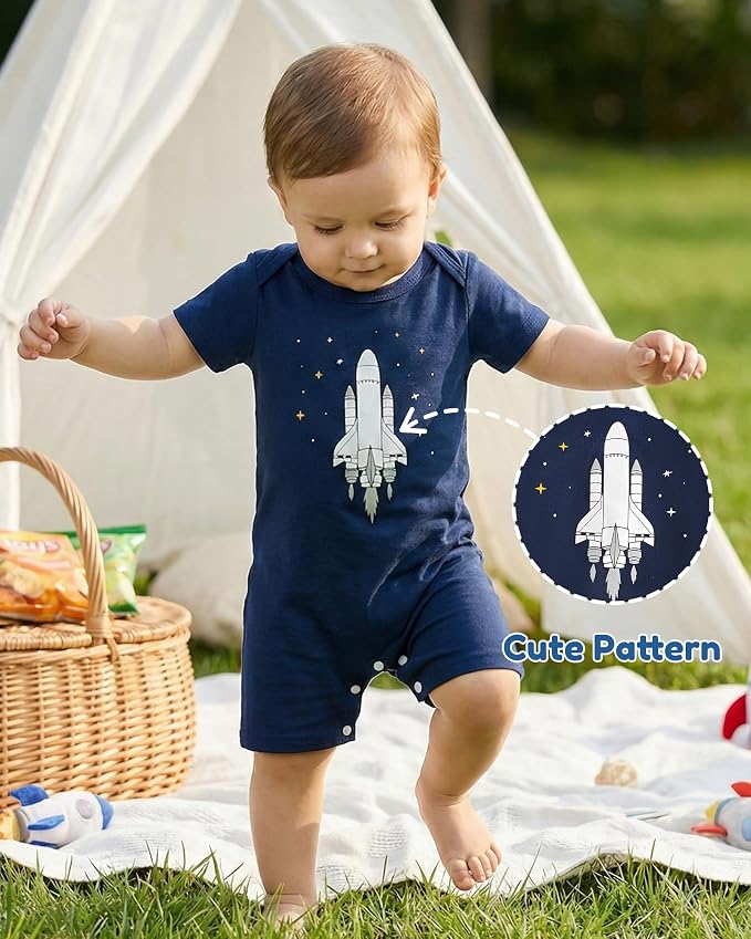 NZRVAWS Newborn Baby Boy Clothes Infant Romper 2-Pack outfit Cute Pattern - Image 3