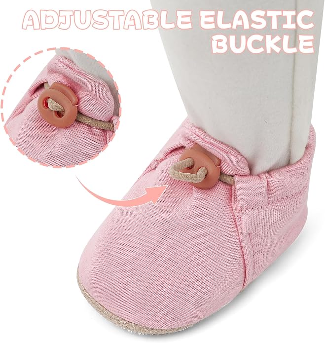 2 Pack Newborn Shoes Soft Sole Baby Sock Booties Drawstring Infant Boys Girls - Image 4