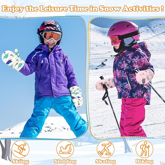 Sarfel Toddler Mittens Waterproof Toddler Gloves Baby Winter Mittens Toddler - Image 4