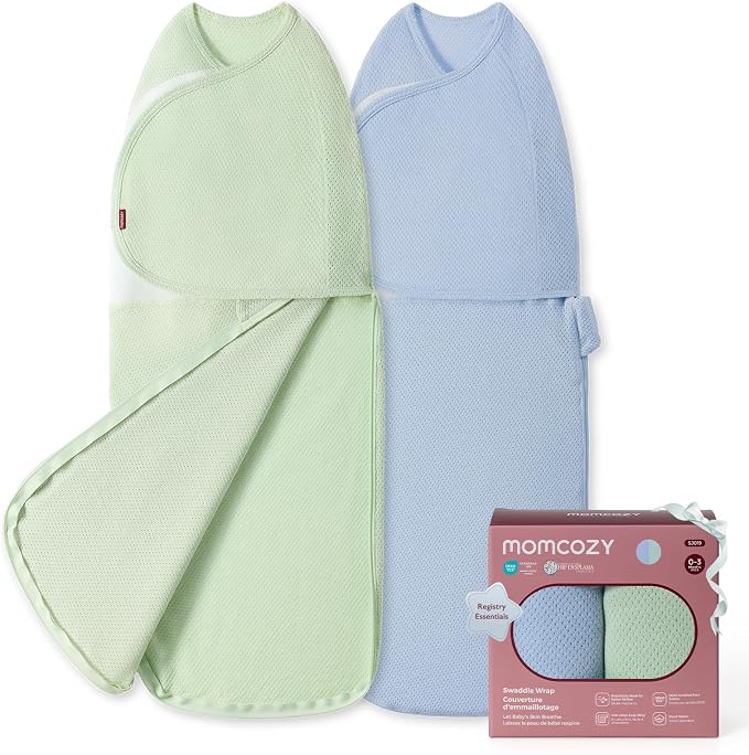 Momcozy Airflow Baby Swaddle, 100% Cotton Lightweight & Ultra Breathable | Ideal by Momcozy