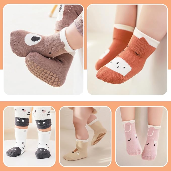 TRUEHAN 5 Pairs Toddler Non Slip Socks - Image 5