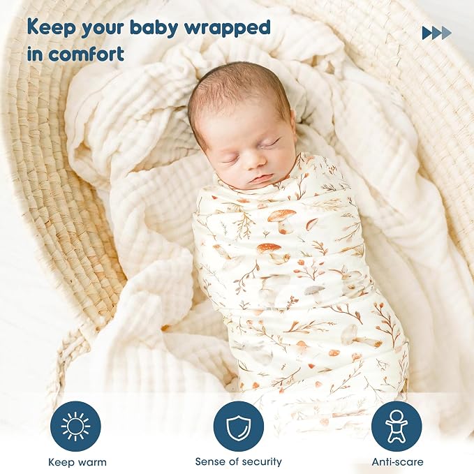 Newborn Swaddle Blanket, Ultra Soft Stretchy Jersey Knit Receiving Blankets 2 - Image 2
