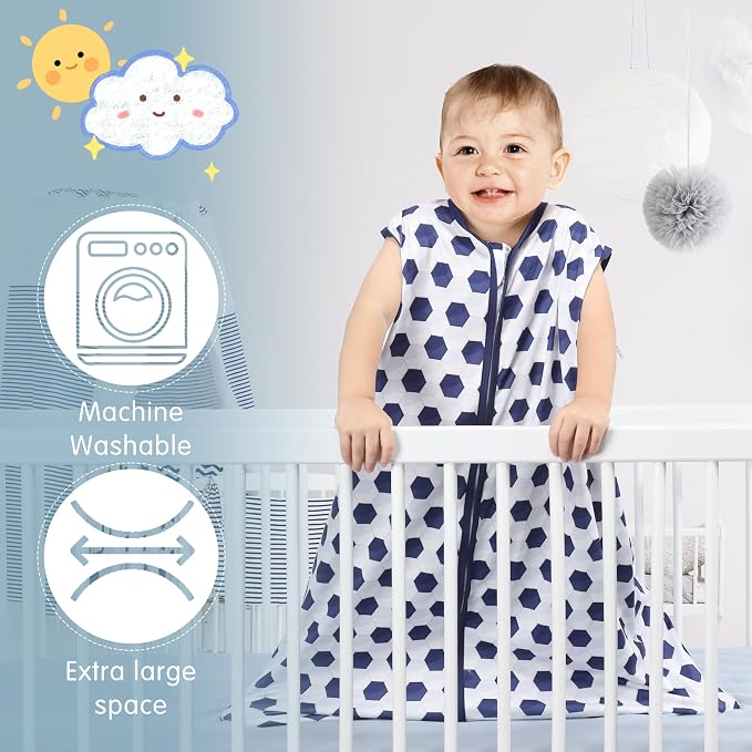 BSTOPPT 3 Pack Baby Sleep Sack 100% Rayon Cotton Baby Sleeping Bag 2-Way Zipper - Image 4