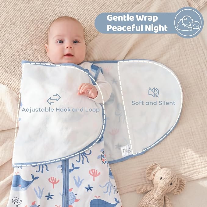 Baby Swaddle Sleep Sack 0-3 Months, Cotton Swaddles - Image 4