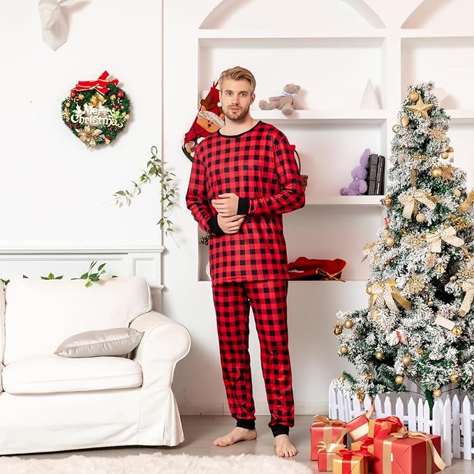 Schbbbta Family Matching Pajamas Holiday Sleepwear Long Sleeve Pjs Sets