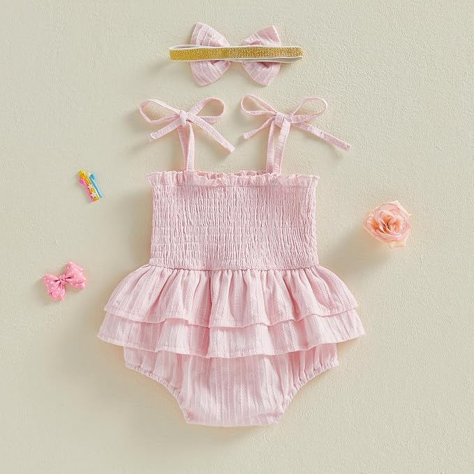 Newborn Baby Girl Summer Clothes Plaid Ruffle Bodysuits Onesie Infant Girl - Image 7