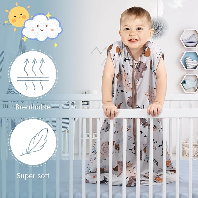 BSTOPPT 3 Pack Baby Sleep Sack 100% Rayon Cotton Baby Sleeping Bag 2-Way Zipper - Image 4