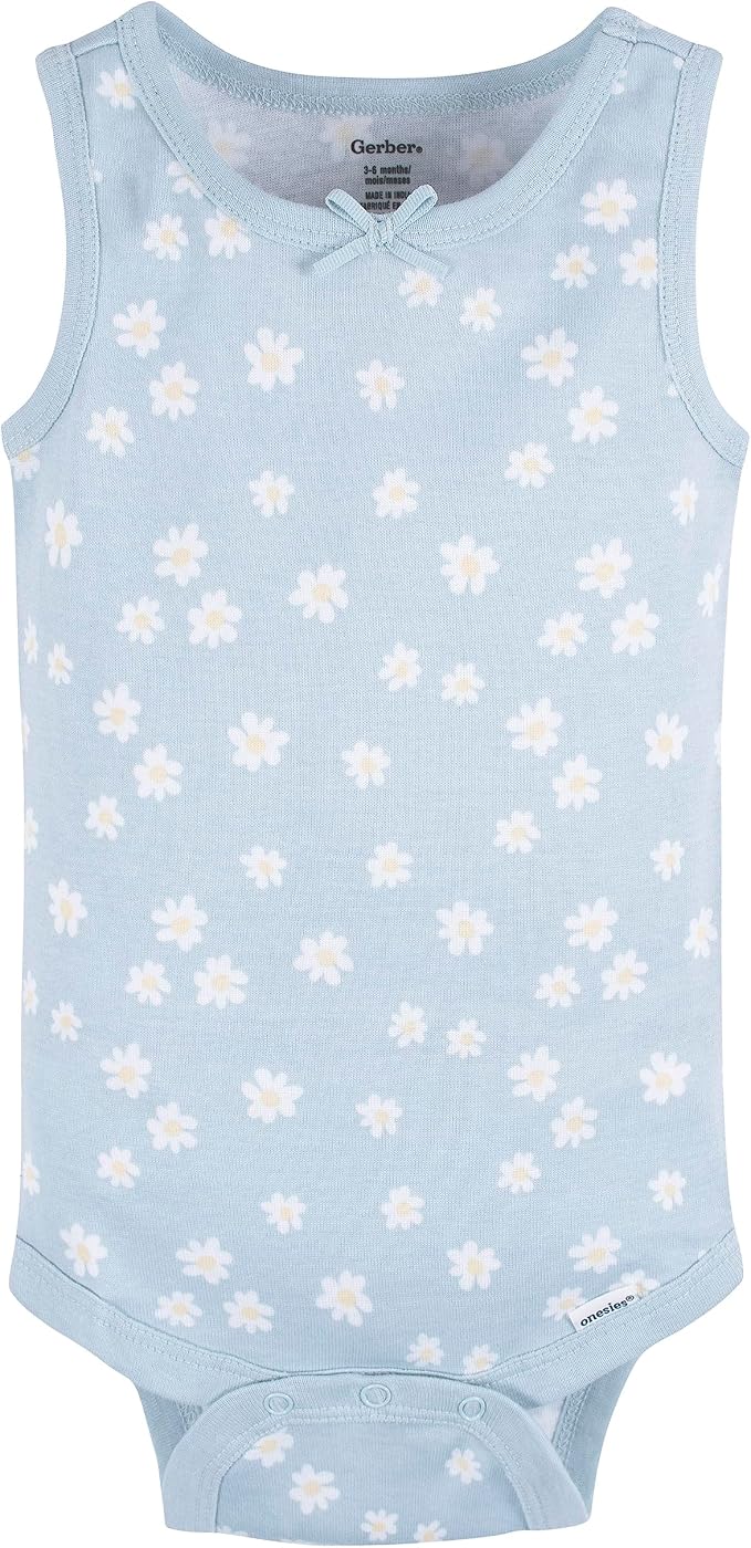 Gerber Baby Girls Multi-Pack Sleeveless Onesies Bodysuit - Image 3