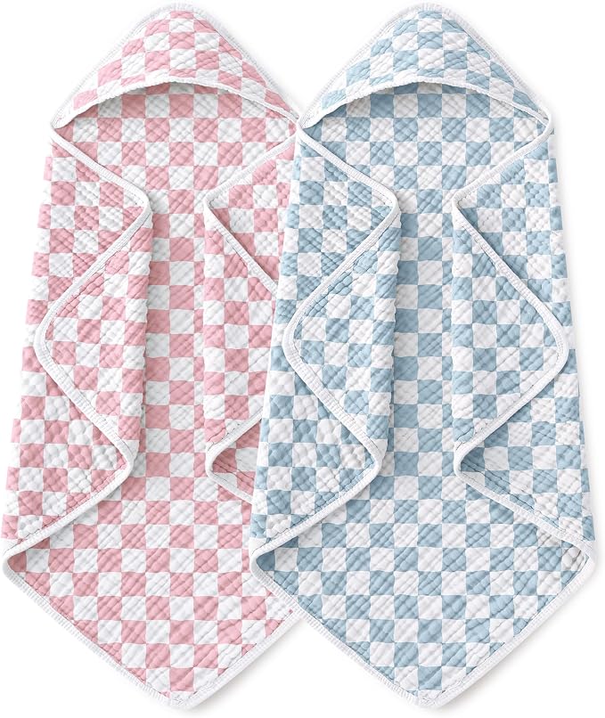 Yoofoss Hooded Baby Bath Towels 2 Pack 100% Muslin Organic Cotton by YOOFOSS