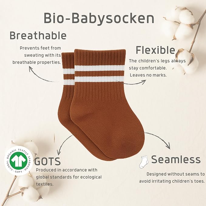 bistyle Baby Grip Ankle Socks 6 Pairs | Newborn Infant Toddlers Sock Organic - Image 3