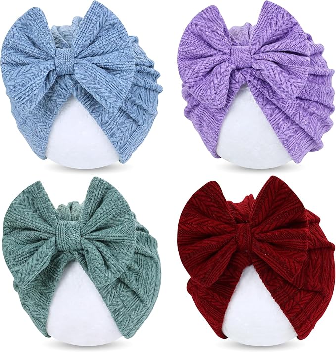 Cinaci 4 Pieces Baby Girls Turban Hats by Cinaci