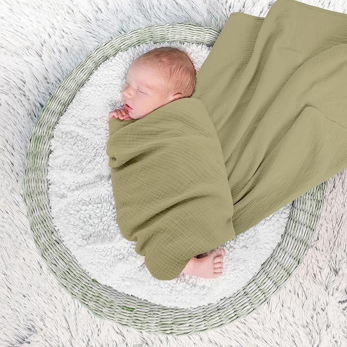 Susurration Muslin Receiving Blanket, 100% Cotton Swaddle Blankets - Image 3