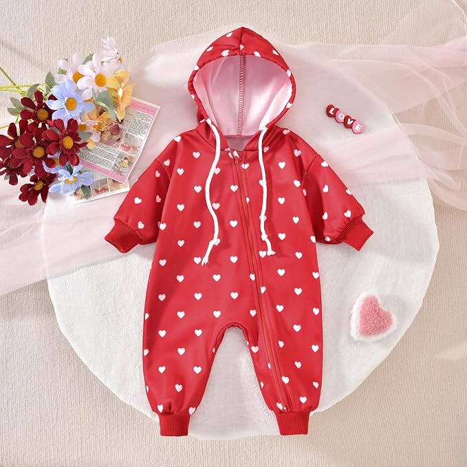 Unutiylo Unisex Baby Boys Girls Long Sleeve Infant Baby Zipper Hooded Jumpsuits - Image 3