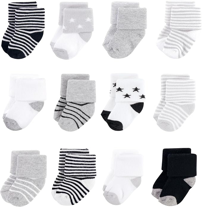 Hudson Baby Basics Unisex Baby Cozy Terry Baby Sock 12-Pack by HudsonBaby
