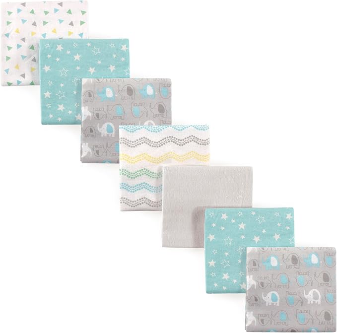 Luvable Friends Unisex Baby Cotton Flannel Receiving Blankets, Basic Elephant - Image 2