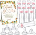 TrelaCo Little Cutie Cool Baby Shower Games Bottle Chug Sign Wooden Orange Theme Gift Sets Gender Reveal Party Favors and 12 Pcs Baby Bottle Shower Favor for Games Gender Reveal