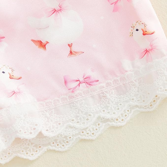 Kuriozud Toddler Baby Girl Pajamas Set Summer Floral Short Sleeve Button Down - Image 8