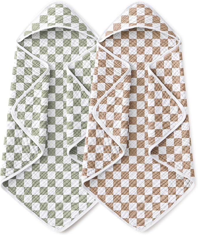Yoofoss Hooded Baby Bath Towels 2 Pack 100% Muslin Organic Cotton by YOOFOSS
