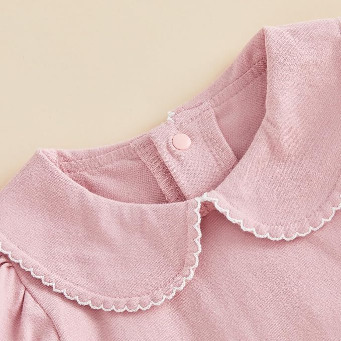 Baby Boy Girl Bubble Romper Short Sleeve Collar Summer Bodysuit - Image 4